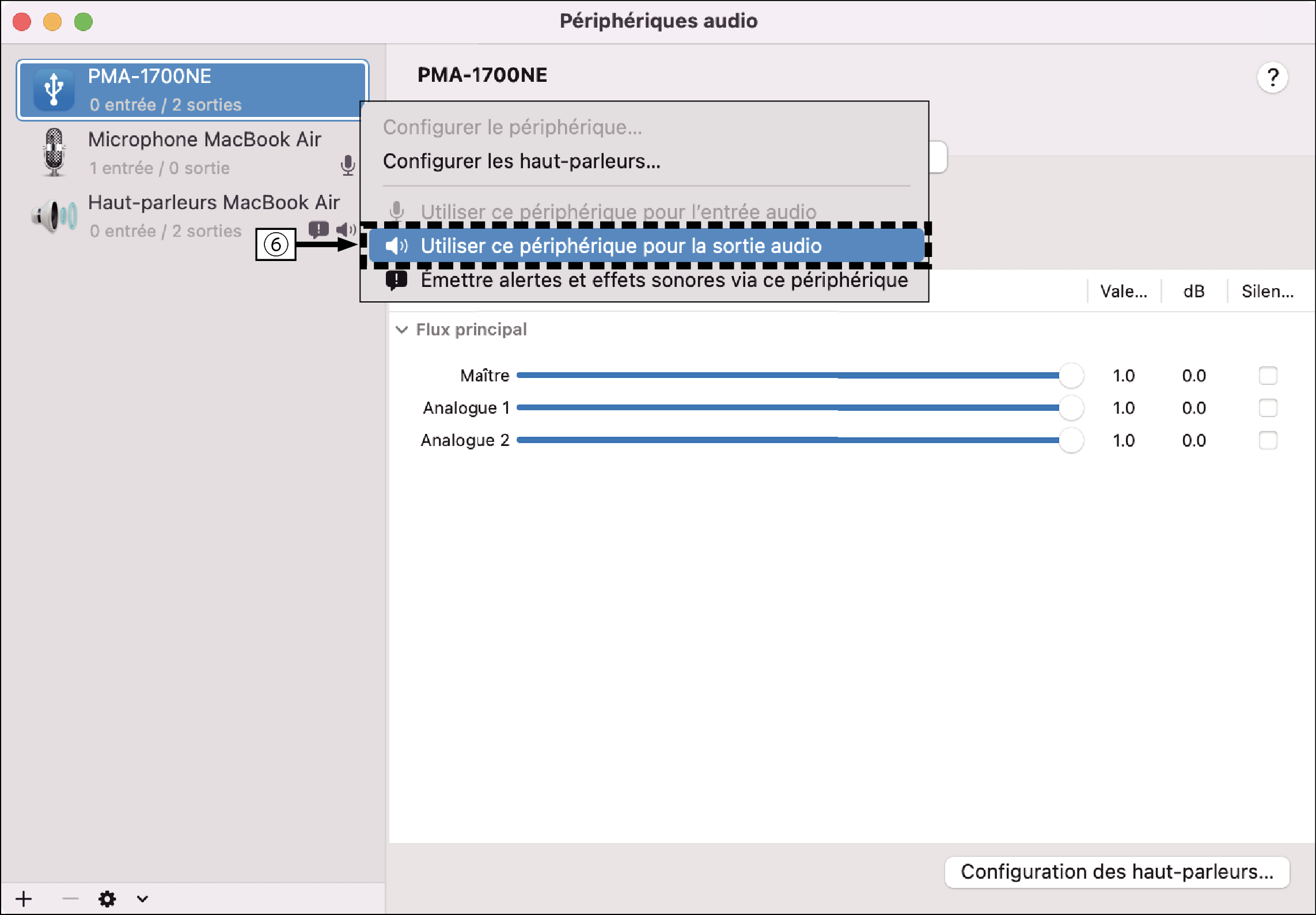 MacOS setting 1 PMA1700NE